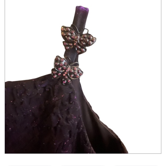 BETSEY AND ADAM METALLIC PURPLE GOWN SIZE 10 - Picture 10 of 10